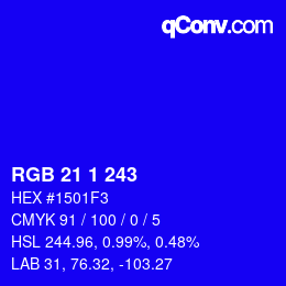 Color code: RGB 21 1 243 | qconv.com