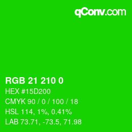 Color code: RGB 21 210 0 | qconv.com