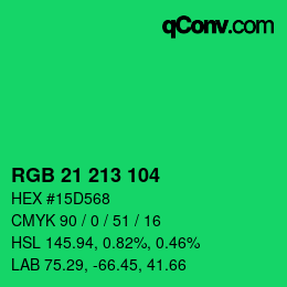 Color code: RGB 21 213 104 | qconv.com