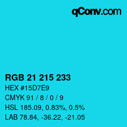 Color code: RGB 21 215 233 | qconv.com