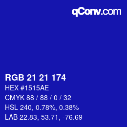 Color code: RGB 21 21 174 | qconv.com