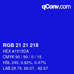 Color code: RGB 21 21 218 | qconv.com
