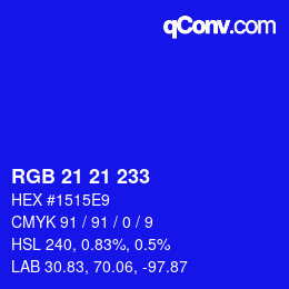 Color code: RGB 21 21 233 | qconv.com