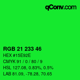 Color code: RGB 21 233 46 | qconv.com