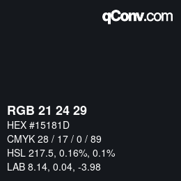 Color code: RGB 21 24 29 | qconv.com