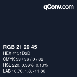 Farbcode: RGB 21 29 45 | qconv.com