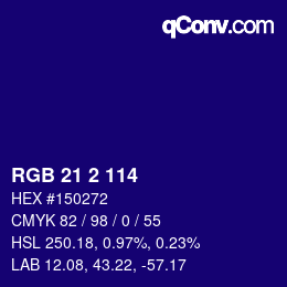 Color code: RGB 21 2 114 | qconv.com