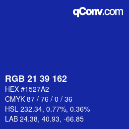 Color code: RGB 21 39 162 | qconv.com
