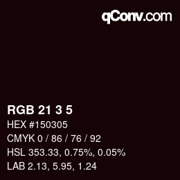 Color code: RGB 21 3 5 | qconv.com