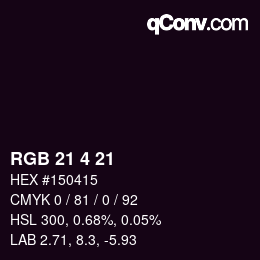 Color code: RGB 21 4 21 | qconv.com