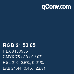Color code: RGB 21 53 85 | qconv.com