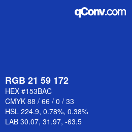 Color code: RGB 21 59 172 | qconv.com