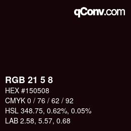 Color code: RGB 21 5 8 | qconv.com