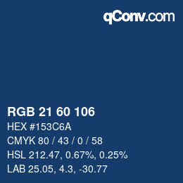 カラーコード: RGB 21 60 106 | qconv.com