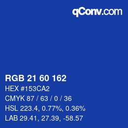 Color code: RGB 21 60 162 | qconv.com