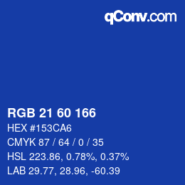 Color code: RGB 21 60 166 | qconv.com