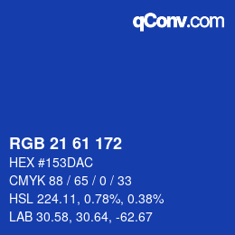 Color code: RGB 21 61 172 | qconv.com