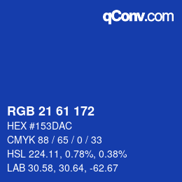 Color code: RGB 21 61 172 | qconv.com