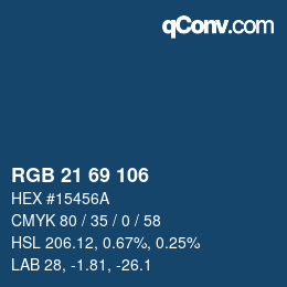 Farbcode: RGB 21 69 106 | qconv.com