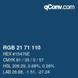 Color code: RGB 21 71 110 | qconv.com