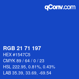 Color code: RGB 21 71 197 | qconv.com