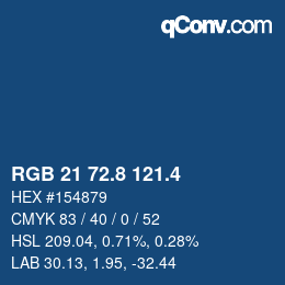 カラーコード: RGB 21 72.8 121.4 | qconv.com
