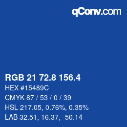 カラーコード: RGB 21 72.8 156.4 | qconv.com