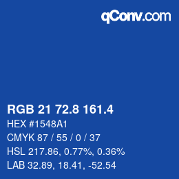 カラーコード: RGB 21 72.8 161.4 | qconv.com