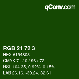 Color code: RGB 21 72 3 | qconv.com
