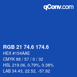 カラーコード: RGB 21 74.6 174.6 | qconv.com