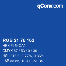 Color code: RGB 21 76 162 | qconv.com