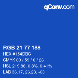 Color code: RGB 21 77 188 | qconv.com