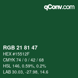 Farbcode: RGB 21 81 47 | qconv.com