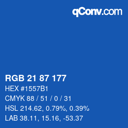 Color code: RGB 21 87 177 | qconv.com