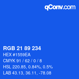 Color code: RGB 21 89 234 | qconv.com