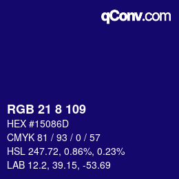 Color code: RGB 21 8 109 | qconv.com