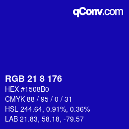 Color code: RGB 21 8 176 | qconv.com