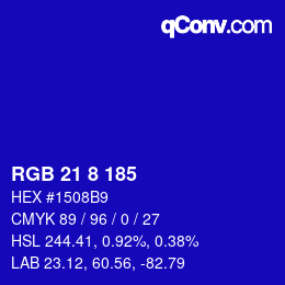 カラーコード: RGB 21 8 185 | qconv.com