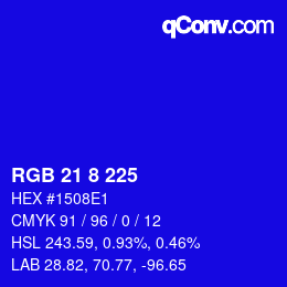 Color code: RGB 21 8 225 | qconv.com
