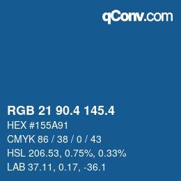 カラーコード: RGB 21 90.4 145.4 | qconv.com