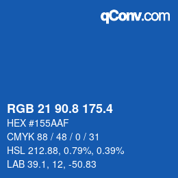 カラーコード: RGB 21 90.8 175.4 | qconv.com