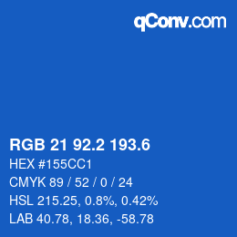 カラーコード: RGB 21 92.2 193.6 | qconv.com
