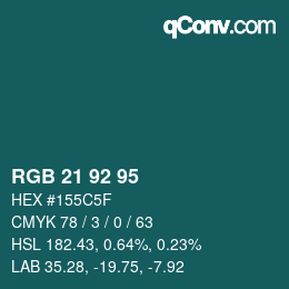 Código de color: RGB 21 92 95 | qconv.com