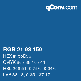 Color code: RGB 21 93 150 | qconv.com