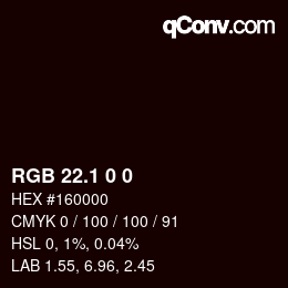 Color code: RGB 22.1 0 0 | qconv.com