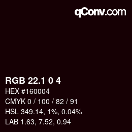 カラーコード: RGB 22.1 0 4 | qconv.com