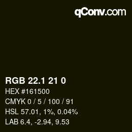 カラーコード: RGB 22.1 21 0 | qconv.com