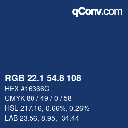 Color code: RGB 22.1 54.8 108 | qconv.com