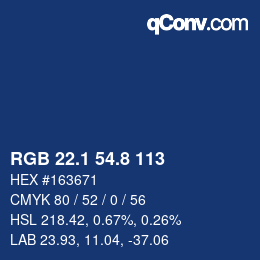 Color code: RGB 22.1 54.8 113 | qconv.com