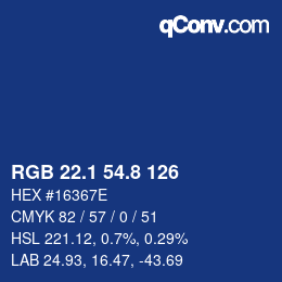 Color code: RGB 22.1 54.8 126 | qconv.com